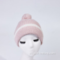 pink color winter beanie hat for women